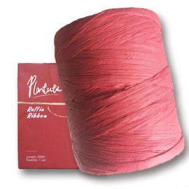 plantactic Raffia Paper Ribbon for Gift Wrapping/DIY Decoration, 328 Feet 1 Roll (Dark Red)