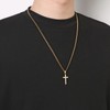 HZMAN Small Cross Necklace for Women Dainty Stainless Steel Cubic