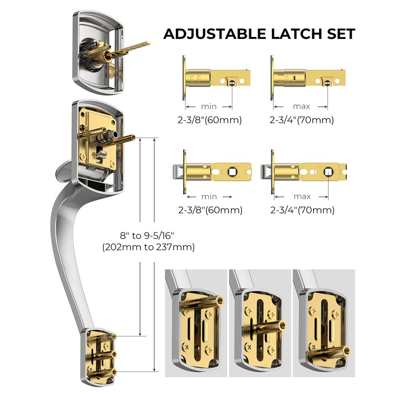Mensarix Front Door Handle and Deadbolt Set for Right &
