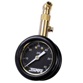 Tire Pressure Gauge for Cars and Trucks. 0-60 PSI Calibrated to ANSI B.40.1 Accuracy. Large 2 Inch Easy to Read Gauge and 360 Degree Rotation for Easy Connection.