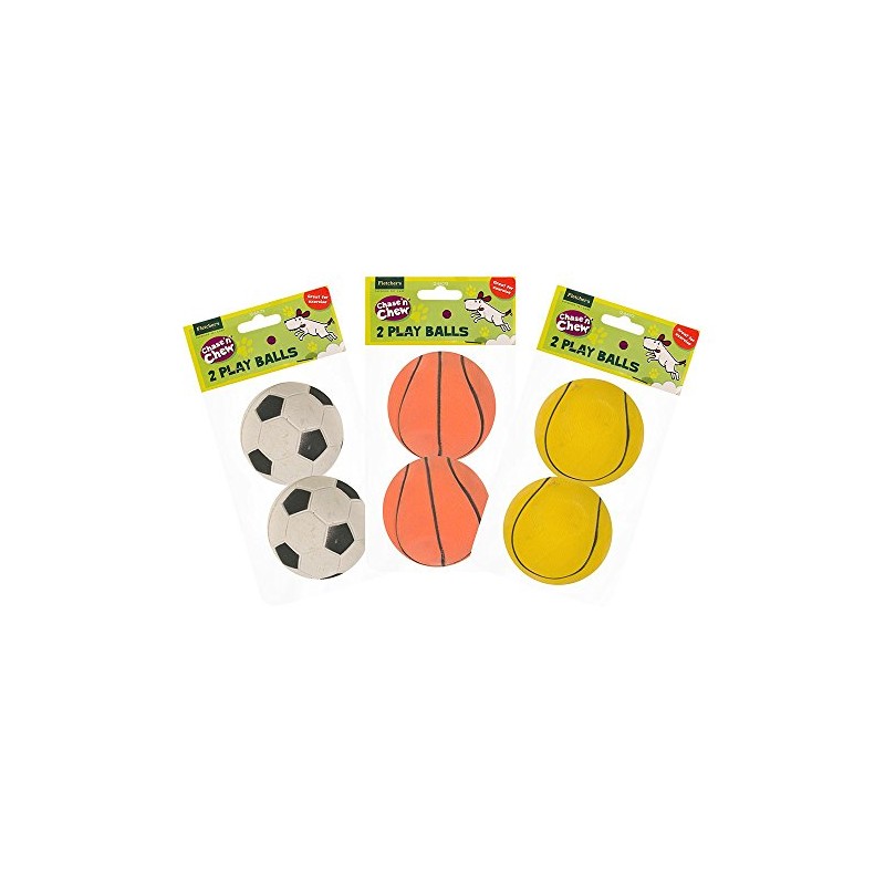 Fletchers Q64073 2 Pack Pet Dog Rubber Play Exercise Sport