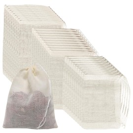 jatimdotin Pack of 30 Spice Bags, Tea Bags, Spice Bags for Cooking with Drawstring, Reusable Cotton Tea Bags, Tea Filter for Tea, Coffee, Spices (3 Sizes)