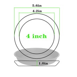 OVZILKI 6 Pack of Plant Saucer Tray 4 6 8 10 12 14 17 19 22 25 inch, Heavy Duty Plastic Pot Plant Drip Trays Saucers for for Indoors Outdoor, Plant Water Tray for Planters 3-5" (4", Beige)