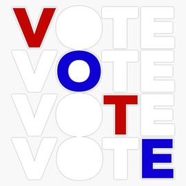Vote Red White Blue Voters Election Sticker Bumper Sticker Vinyl Decal 5"