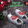 WEGOODZF Flat Shoe Laces Christmas: Green Snowflakes Print Shoelaces 55