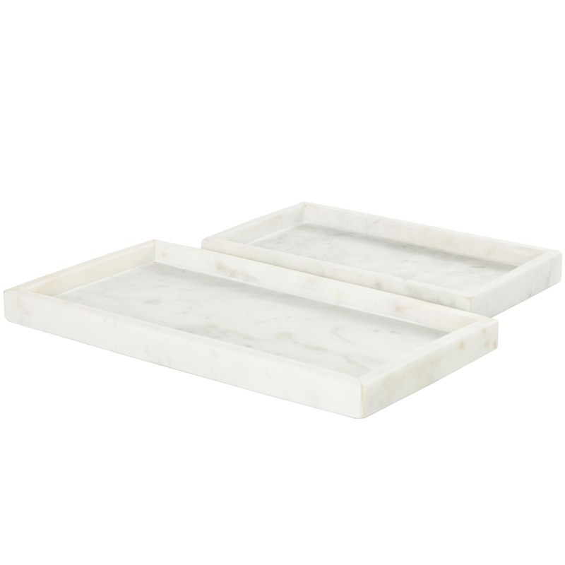 Deco 79 Tray, 22",11"W, White