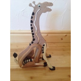 handmade NEW CRAFTED REAL Wooden MONEY HUNGRY GIRAFFE BANK PYGGY MONEY COIN BANK ORIGINAL