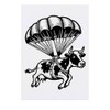 'Parachute Cow' Temporary Tattoo - Water Resistant, Skin-Safe, Non-Toxic Transfer