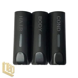 Triple 350ml Wall-mount Soap Dispenser Set - Color: Black