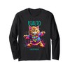Rialto California USA lustiges, buntes tanzendes Katzen-Design Langarmshirt