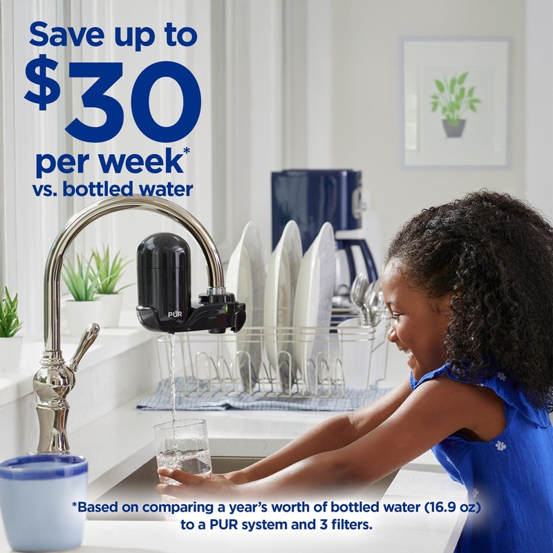PUR Vertical Faucet Mount Water Filtration System with Lead Reducing