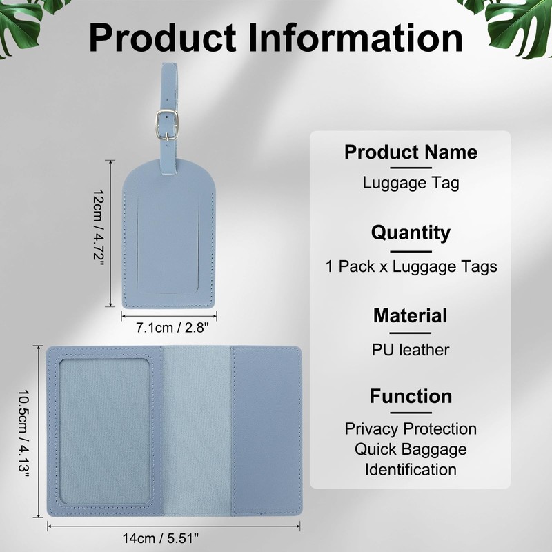 YELARXI Luggage Tag, PU Leather Luggage Tag Travel Baggage Labels