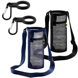 4 PCS Water Bottle Bag Water Bottle Carrier with Shoulder Strap Portable Buckles Clip Combination Set, for Bags and Hiking Camping Traveling Outdoor Activities