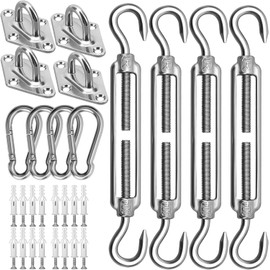 M6 Awning Attachment Set, Heavy Duty Sun Shade Sail Stainless Steel Hardware Kit for Triangle and Square, Rectangle, Sun Shade Sail Fixing Accessories