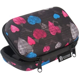 Essential Oil Carrying Case Premium Hard Shell Protection for up to 14 Bottles – Perfect for Roller and Standard Bottles 5ml to 10ml – Great for Travel (Black Hearts)