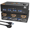 KVM Switch 2 Monitors 2 Computers 4K@60Hz,DP+HDMI USB3.0 Dual Monitor