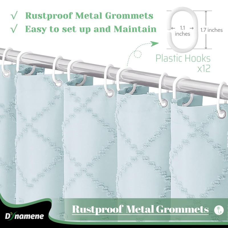 Dynamene Extra Long Shower Curtains, 84 Inches Long Boho Tufted