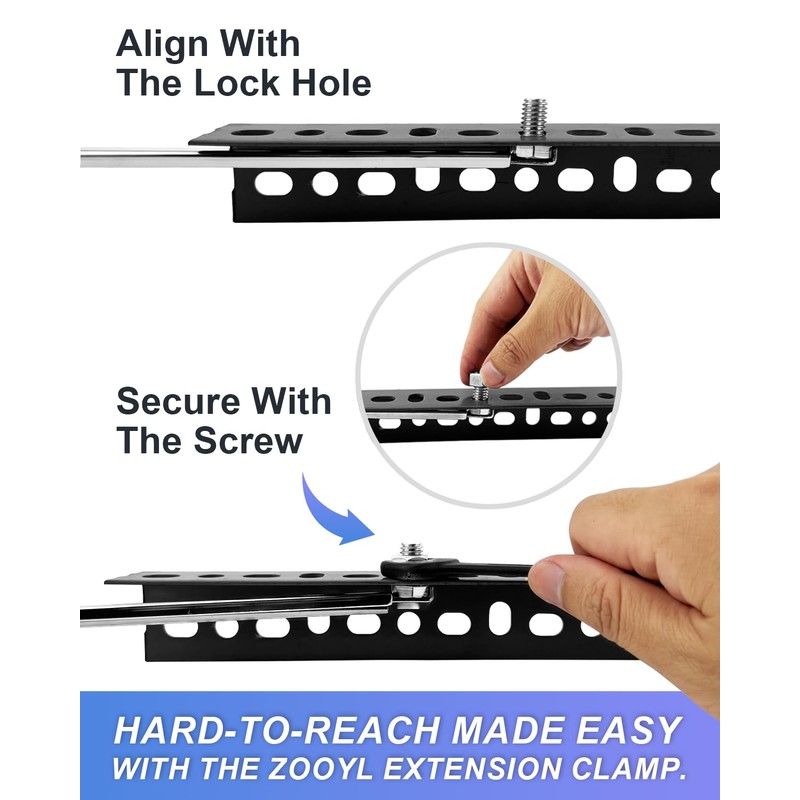 ZOOYL Spring-Loaded Extension Clamp 14.5" – Exclusive Spring-Loaded Mechanism, Knob-Locking
