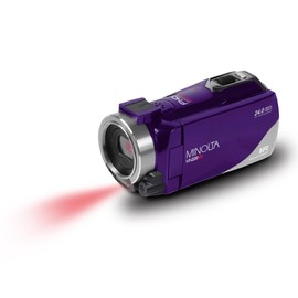 Minolta MN220NV 1080p Full HD 24MP Night Vision Camcorder with WiFi w/32GB Memory Card (Purple)