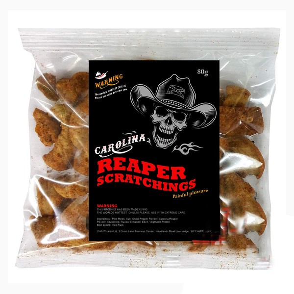 Carolina Reaper Chilli Pork Scratchings - Super Hot Snack 50g