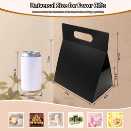 opaprain 9X6X4.3inch Portable Premium Folding Gift Box with Handles - Reusable Elegant Storage Solution for Birthdays, Weddings, Corporate Events, Eco Friendly Compact Design (Black)