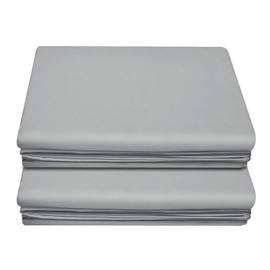 Lirex Flat Sheet (2-Pack), Twin Size Extra Soft Brushed Microfiber Flat White Sheets, Machine Washable Wrinkle Free Breathable (Grey, Twin Size)