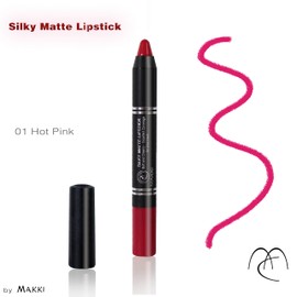Hot Pink Silky Matte Lipstick Creamy Formula Very Smooth and Long Lasting Lipstick Rich Intense Pinky Colours