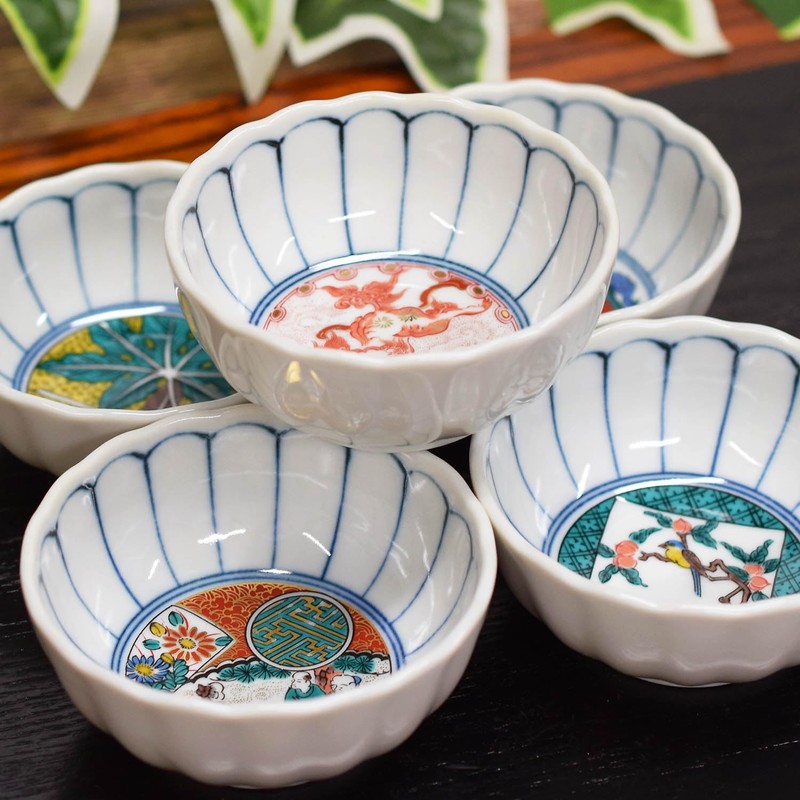 Kutani Ware Small Bowl, Stylish Tableware, Set of 5, Vintage