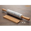 CHEFMADE 18-Inch Marble Rolling Pin with Wooden Handles and Cradle,