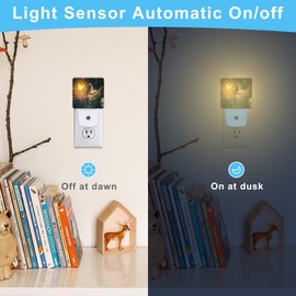 KXWQTRDD Cat with Butterflies Night Light Plug into Wall,Nightlights with Light Sensor Dusk to Dawn,Plug in Night Lights for Kids,Warm Lamps for Bathroom Bedroom Kitchen
