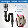 Bathroom-Sink-Drain-Kit: Flex-drain Kit with Flexible & Expandable P-trap Sink Drain