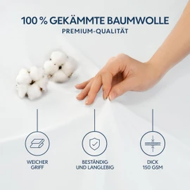 Dreamzie Premium fitted sheet 70 x 160 cm, fitted sheet for thick mattresses up to 12 cm, bed sheet 100% jersey cotton, 150 g/m², Oeko-Tex certified - white