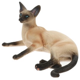 UPKOCH Realistic Siamese Cat Figurine Model, Plastic Decorative Cat Sculpture for Home Decor, Animal Party Theme, Educational Present for Animal Lovers, 4.33 X X 2.00 Inch
