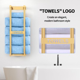 Towel Racks for Bathroom, STWWO Bathroom Towel Storage Wall Mounted, Stainless Steel, 22inch, Gold