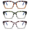 Hubeye 3 Pairs Retro Oversized Large Frame Anti-blue Glasses Men
