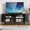 55" TV Stand with Power Outlet, Modern Media Console with