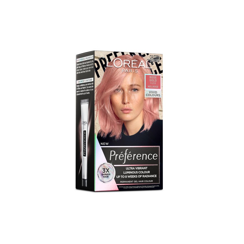 L'Oreal Preference Vivids Permanent Hair Colour 9.213 Rose Gold