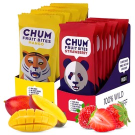 Chum Fruit Snacks 100% Real Fruit Snack for Children and Adults (Mango + Strawberry, 18 Pack) – No Added Sugar, All-Natural Convenient Healthy Snack (Nut Free, Gluten Free, Vegan, Kosher, Paleo, Non-GMO)