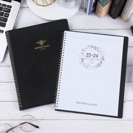 Artfan Large Black 2025 2026 Weekly Appointment Planner Hourly Book With Goals