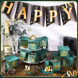 TaoBary 30 Pcs Graduation Cap Candy Box with Tassel Graduation Party Favors Graduation Gifts Graduation Decorations Grad Cap Box for Candy Chocolate Biscuit Supplies (Green)