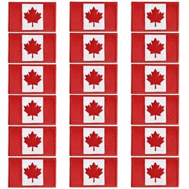 Fidqiog 18 Pcs Canada Flag Patch, Edmbroidery Canadian Flag Patches, Canada Maple Leaf Patch (3.15 x 1.96 Inch)