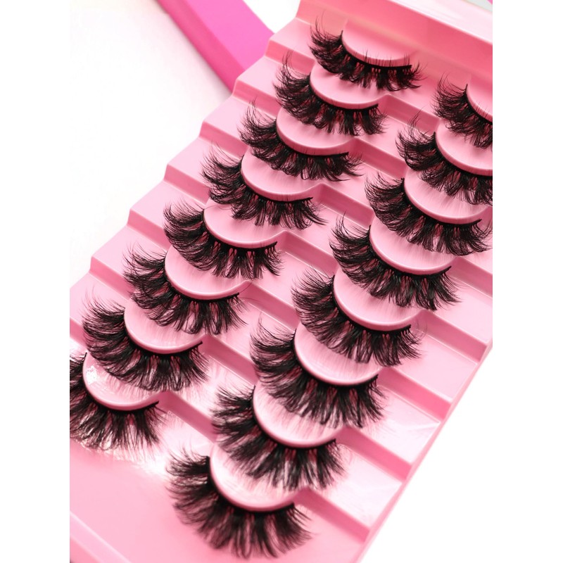 beautykaisen 8 Pair False eyelash book with tweezer Soft Reusable