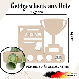Spruchreif Money gift for examination, original gift made of wood for passing exams and graduation, perfect gift idea for a certificate