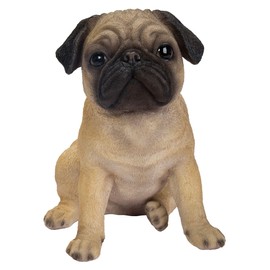 Vivid Arts XRL-PUGG-D Pug Dog Beige Resin Garden Decoration