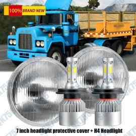 Unbranded DOT 7''Inch Round LED Headlights Sealed Hi/Lo Beam with DRL For Mack R Series