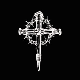 Cross Christian Religion Symbol Decal Sticker - Die Cut Vinyl Decal for Windows, Cars, Trucks, Tool Boxes, laptops (White)