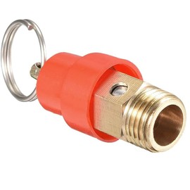 Safety Valve for Air Compressor & Heater, Relief Valve with External Thread, Red Hat, Pressure Relief Valve, Reliable Pressure Relief Valve for Pressure Regulation