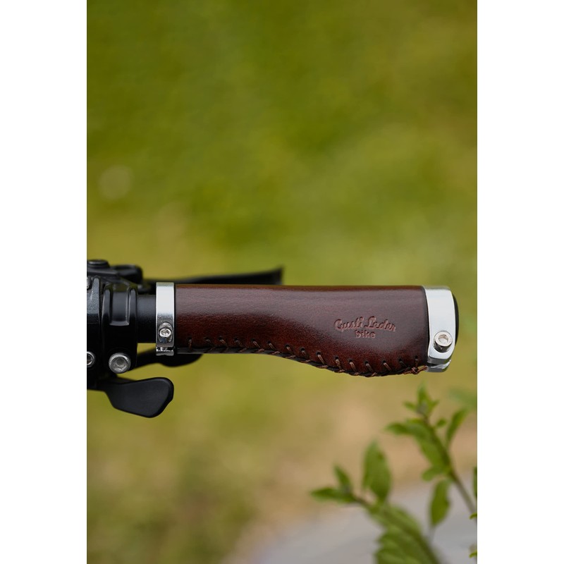 Gusti Phil A. Leather Handlebar Grip, Bicycle Handle, Brown Leather,