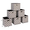 Household Essentials Fabric Storage Bins 6 Piece Set, Checkerboard White