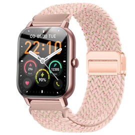 Issinlky Nylon watchband for Gloryfit Smart Watch P66/P66D/P72/P95, 22mm Braided Adjustable Strap for Veryfit IDW19/IDW13/IDW16/IDW18, TUYOM LW36, H1/D1,T70/T60/T50S,Y6, YB54, G39, AGPTE LW11